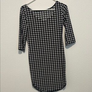 Houndstooth Black and White Dress